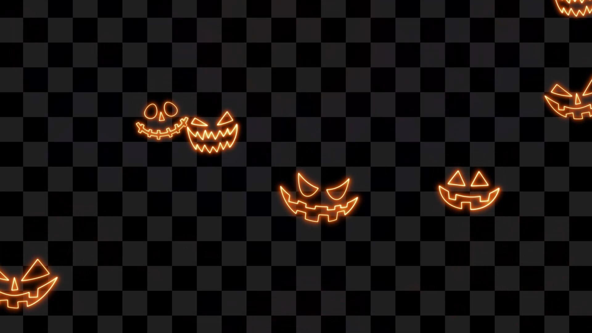 Neon Grinning Jacks Stream Alert - 1920x1080 Full Screen Animated Halloween Overlay - Transparent Background - Instant Download - Spooky Fun