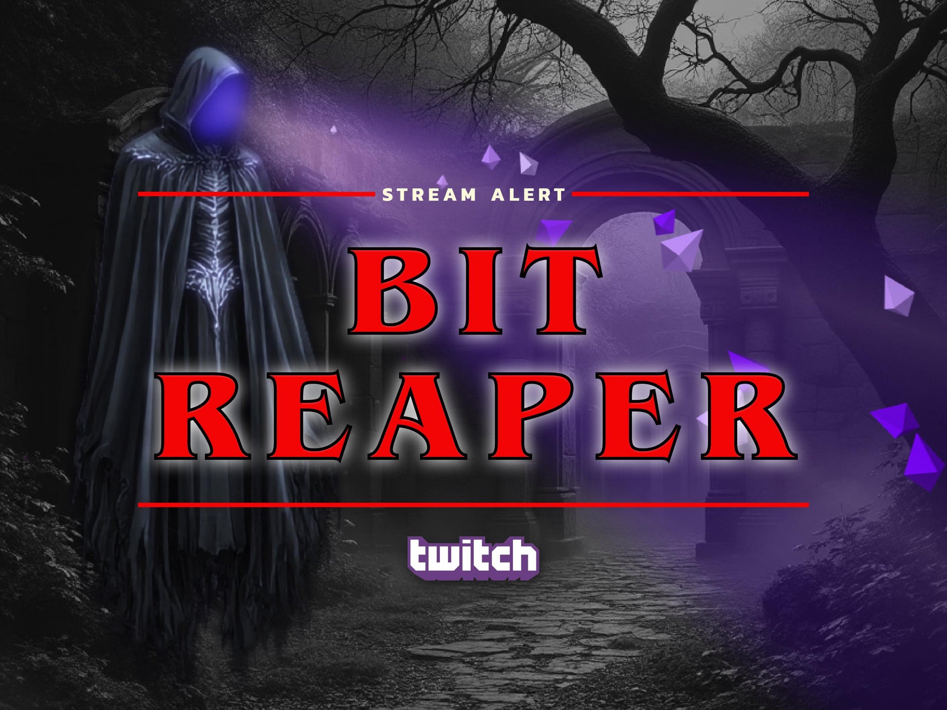 Bit Reaper Cheer Alert - Halloween Stream Effect - 1920x1080 Full Screen Animated Twitch Overlay - Transparent Background - Instant Download