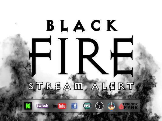 Black Fire Stream Alert - Dark Haunted Flames Effect - Full Screen Animated Overlay - Transparent Background - 1920x1080 - Instant Download