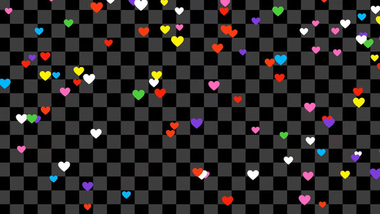 Happy Heart Rain Stream Alert - Full Screen Animated Overlay - Transparent Background - Instant Download - Fun and Colorful 1920x1080 Effect