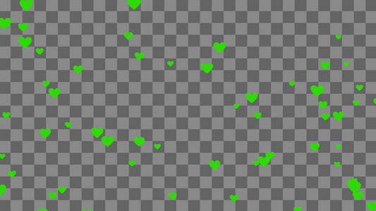 Green Raining Hearts Stream Alert - Full Screen Animated Overlay with Transparent Background - 1920x1080 - Instant Download - Fun To Use!