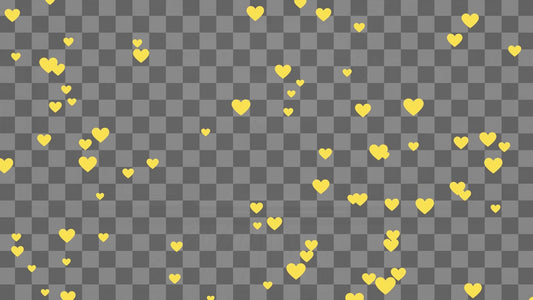 Yellow Raining Hearts Stream Alert - Full Screen Animated Overlay with Transparent Background - 1920x1080 - Instant Download - Bright Effect