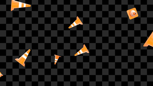 Traffic Cone Rain Stream Alert - Full Screen Animated Overlay with Transparent Background - 1920x1080 - Instant Download - Easy To Setup!