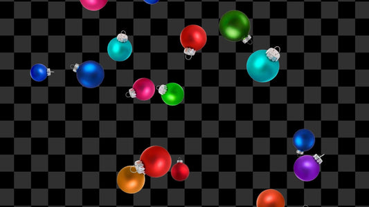 Holiday Ornament Rain Stream Alert - Full Screen Bauble Shower Overlay - Transparent Background - 1920x1080 - Instant Download - Fun To Use!