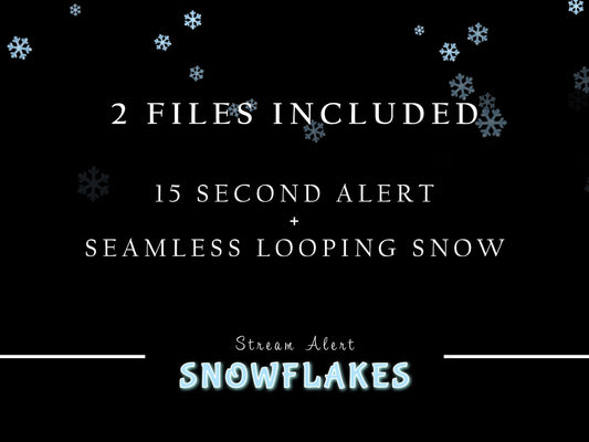 Snowflakes Stream Effects Bundle - Loop & Alert - 2 Full Screen Animated Overlays - 1920x1080 - Transparent Background - Instant Download