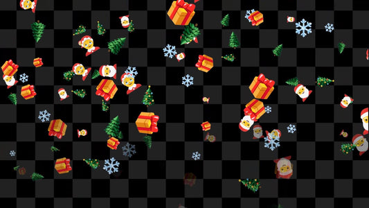 Emoji Christmas Stream Alert - Full Screen Animated Overlay - Transparent Background - 1920x1080 - Instant Download - Festive & Fun Effect!