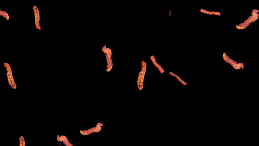 All You Can Eat Bacon Stream Decoration - Looping Bacon Rain Animated Overlay - Full Screen with Transparent Background - Delicious Graphics