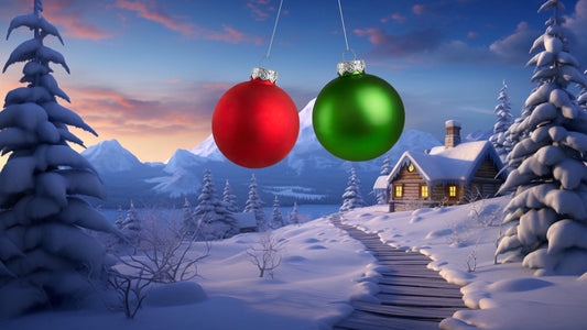 Holiday Ornaments Stream Alert - Full Screen Animated Red & Green Baubles Overlay - Transparent Background - 1920x1080 - Instant Download