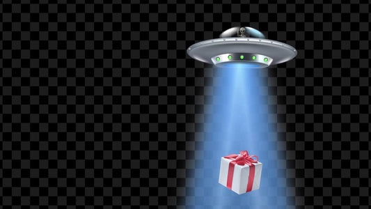 UFO Present Delivery Stream Alert - Full Screen Animated Overlay with Transparent Background - 1920x1080 - Instant Download - Streamer Gift