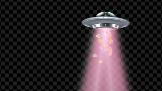 Candy Heart Abduction Stream Alert - Full Screen Conversation Hearts UFO Effect - Valentine Day Overlay - Transparent Background - 1920x1080