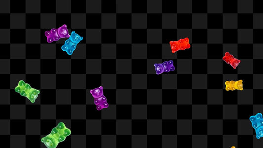 Gummy Bears Stream Alert - Candy Shower Effect Overlay - Transparent Background - 1920x1080 - Instant Download - Colorful & Cute Graphics