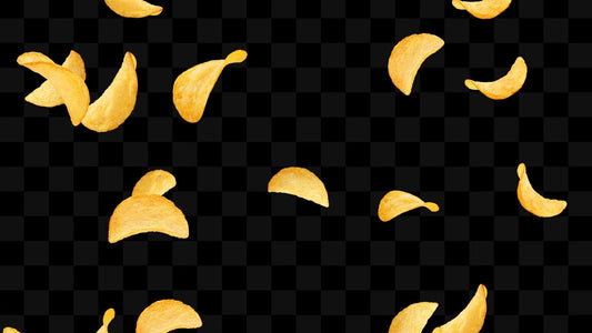 Potato Chip Stream Alert - Full Screen Animated Overlay with Transparent Background - 1920x1080 - Instant Download - Raining Chips Video