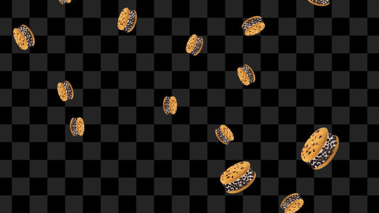 Chocolate Chip Cookie Ice Cream Sandwich Stream Alert - Full Screen Animated Overlay - Transparent Background - 1920x1080 - Instant Download