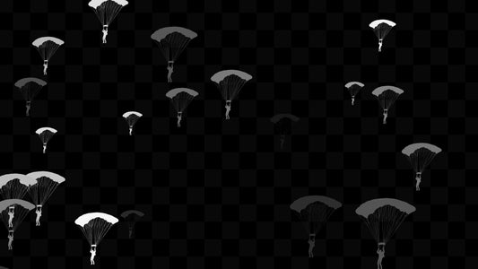 Silver Raid Stream Alert - Full Screen Paratroopers Dropping In - Animated Overlay w/ Transparent Background - Instant Download - 1920x1080