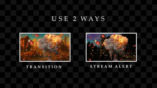 Atomic Drop Stream Alert & Scene Transition Stinger - With Sound - Full Screen Animated Overlay - Transparent Background - Instant Download