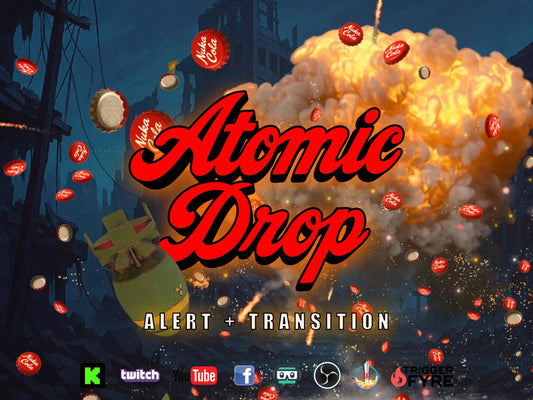 Atomic Drop Stream Alert & Scene Transition Stinger - With Sound - Full Screen Animated Overlay - Transparent Background - Instant Download