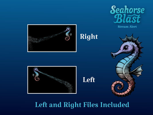 Seahorse Blast Stream Alert - Full Screen Animated Overlay with Transparent Background - 1920x1080 - Instant Download - Hilarious Effect!