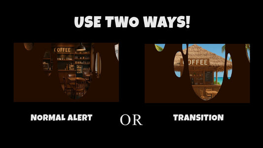 Coffee Splash - Scene Transition Stinger & Stream Alert - Optional Sound - Full Screen 1920x1080 Animated Overlay - Transparent Background