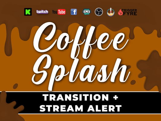 Coffee Splash - Scene Transition Stinger & Stream Alert - Optional Sound - Full Screen 1920x1080 Animated Overlay - Transparent Background