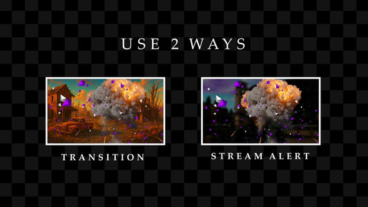 Bit Bomb Twitch Cheer Alert & Scene Transition Stinger - Sound - Full Screen Animated Overlay with Transparent Background - Instant Download