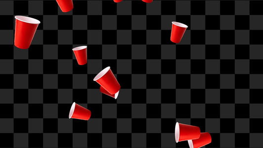 Party Cup Stream Alert - Red Plastic Cups Shower - Full Screen Animated Overlay with Transparent Background - Instant Download - 1920x1080
