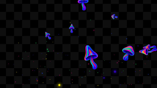 Magic Mushroom Stream Alert - Full Screen Animated 'Shrooms Overlay with Transparent Background - Trippy 1920x1080 Effect - Instant Download