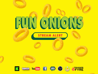 Fun Onions Stream Alert - Animated Snack Shower Overlay with Transparent Background - 1920x1080 Full Screen - Instant Download - Easy To Use