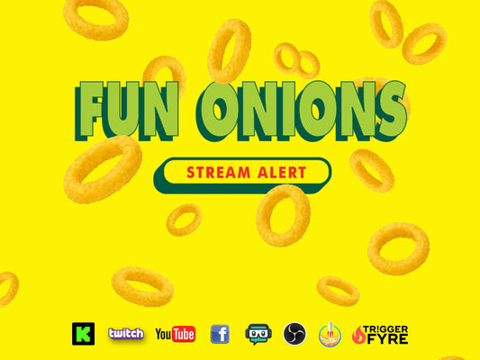 Fun Onions Stream Alert - Animated Snack Shower Overlay with Transparent Background - 1920x1080 Full Screen - Instant Download - Easy To Use