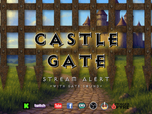 Castle Gate Stream Alert - Animated Overlay - Custom Sound - Full Screen 1920x1080 - Transparent Background - Instant Download - Easy To Use