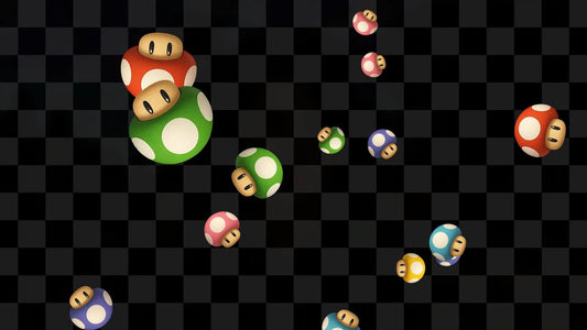 Shroom Shower Stream Alert - Colorful Mushroom Rain - Full Screen Animated Overlay - Transparent Background - 1920x1080 - Instant Download