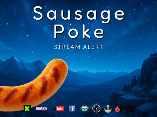 Sausage Poke Stream Alert - Full Screen Animated Overlay with Transparent Background - 1920x1080 - Instant Download - Funny Channel Redeem!