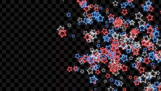 USA Neon Starburst Stream Alert - Full Screen Animated Overlay - Transparent Background - 1920x1080 - Instant Download - 4th of July Pride!