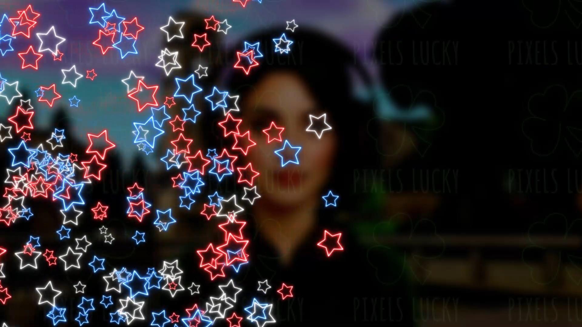 USA Neon Starburst Stream Alert - Full Screen Animated Overlay - Transparent Background - 1920x1080 - Instant Download - 4th of July Pride!