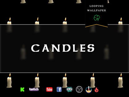 Candles Animated Stream Wallpaper - Full Screen Magical Floating Candles Asset Pack - 2 Perfect Looping Variations - Overlay and Background