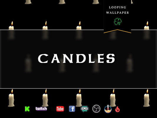 Candles Animated Stream Wallpaper - Full Screen Magical Floating Candles Asset Pack - 2 Perfect Looping Variations - Overlay and Background