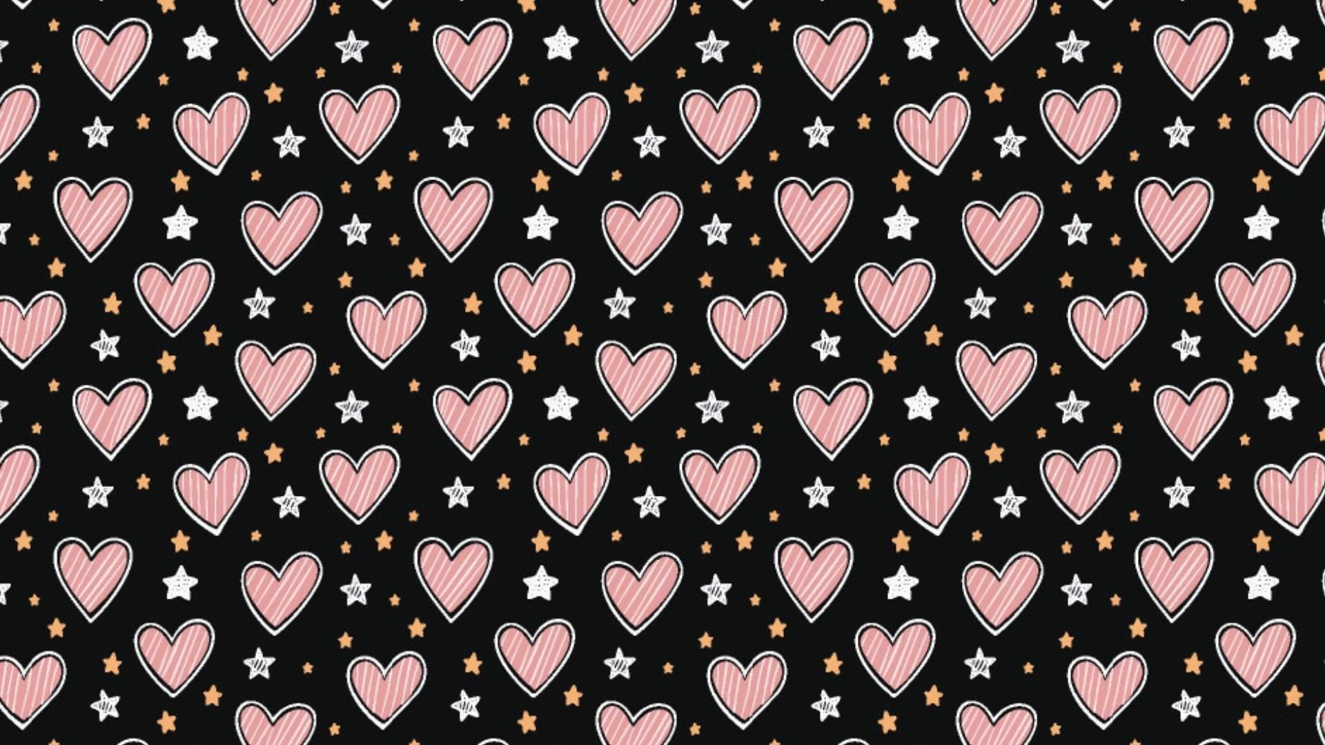 Hearts & Stars Animated Stream Wallpaper - 2 Full Screen Looping Variations - Overlay and Background - Cute Asset Pack - Instant Download