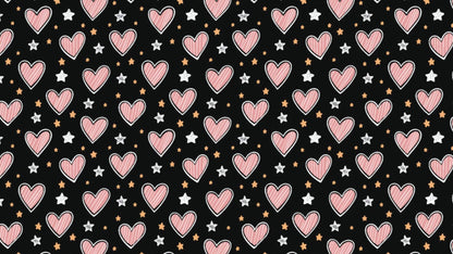 Hearts & Stars Animated Stream Wallpaper - 2 Full Screen Looping Variations - Overlay and Background - Cute Asset Pack - Instant Download
