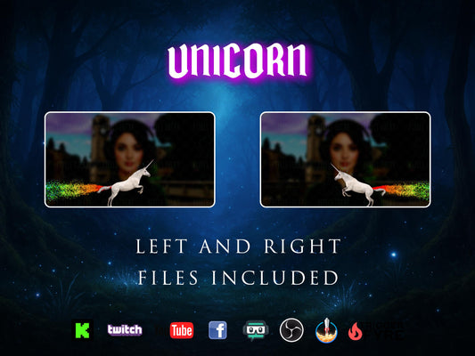 Unicorn Stream Alert - Full Screen Animated Overlay with Transparent Background - 1920x1080 - Instant Download - Fun Channel Point Redeem!