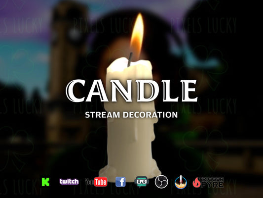 Candle Stream Decoration - Animated Asset - Realistic Flickering Fire - Transparent Background - Tutorial Included - Instant .WEBM download