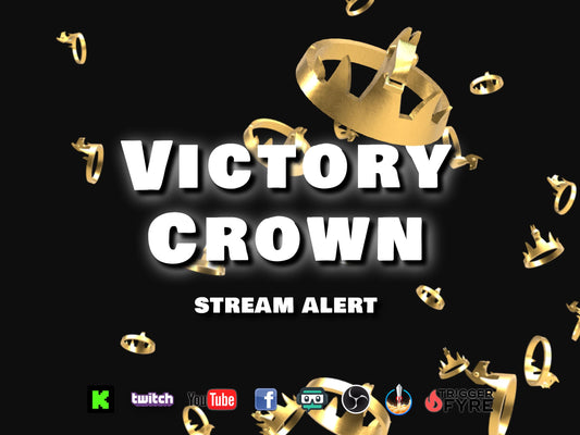 Victory Crown Stream Alert - Animated W Royale Celebration Overlay with Transparent Background - Full Screen 1920x1080 - Instant Download