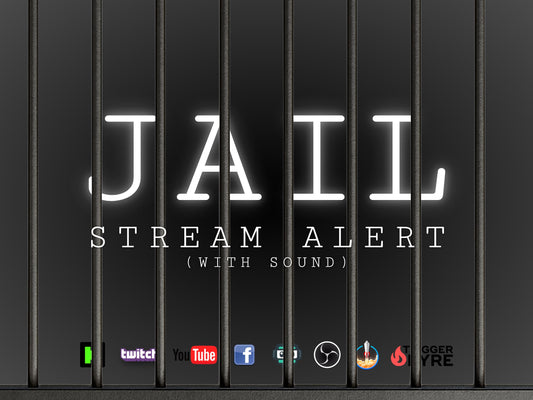 Jail Stream Alert - Animated Overlay - Custom Sound - Full Screen 1920x1080 - Transparent Background - Instant Download - Tutorial Included