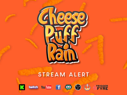 Cheese Puff Rain Stream Alert - Full Screen Animated Overlay with Transparent Background - 1920x1080 - Instant Download - Tutorial Included