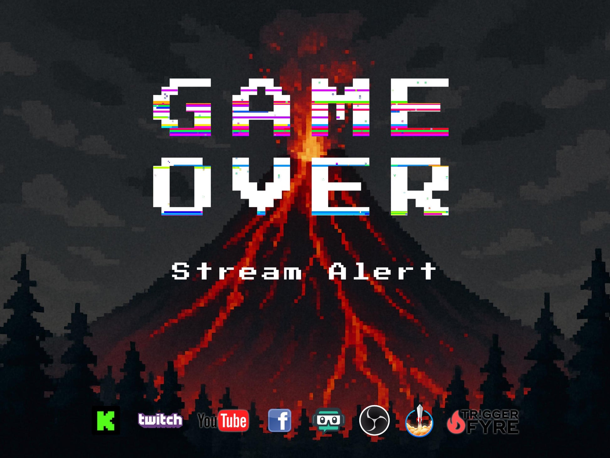 Game Over Stream Alert - Full Screen Animated Overlay with Transparent Background - 1920x1080 - Instant Download - Fun Channel Point Redeem!