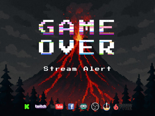 Game Over Stream Alert - Full Screen Animated Overlay with Transparent Background - 1920x1080 - Instant Download - Fun Channel Point Redeem!