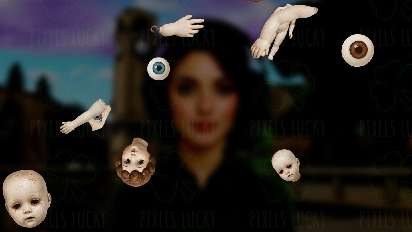 Creepy Dolls Stream Alert - Full Screen Animated Overlay with Transparent Background - 1920x1080 - Instant Download - Spoopy Halloween Fun!