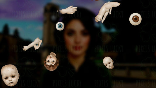 Creepy Dolls Stream Alert - Full Screen Animated Overlay with Transparent Background - 1920x1080 - Instant Download - Spoopy Halloween Fun!