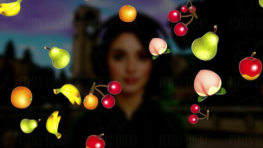 Fruit Rain Stream Alert - Full Screen Animated Overlay with Transparent Background - 1920x1080 - Instant Download - Cute and Fun Effect!