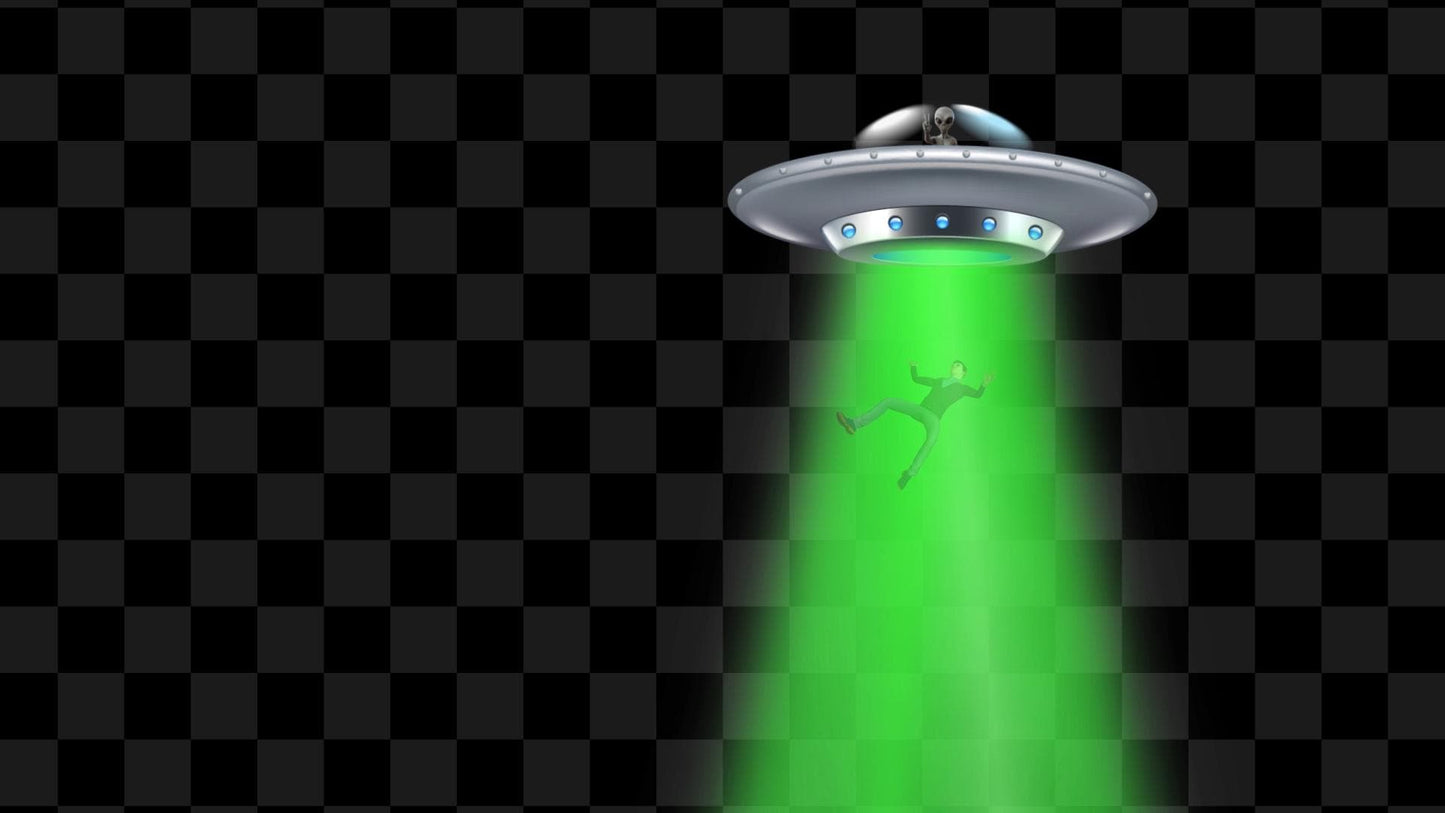 UFO Abduction Stream Alert - Full Screen Animated Overlay - Transparent Background - 1920x1080 - Instant Download - Fun New Follower Graphic