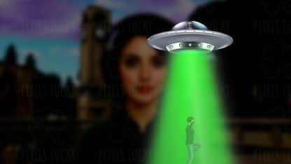 UFO Abduction Stream Alert - Full Screen Animated Overlay - Transparent Background - 1920x1080 - Instant Download - Fun New Follower Graphic