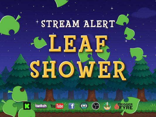 Leaf Shower Stream Alert - Full Screen Animated Stream Alert Overlay with Transparent Background - 1920x1080 - Instant Download - Cute Fun!